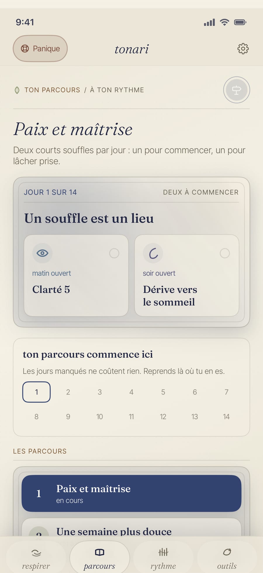 Un parcours doux, sur plusieurs jours